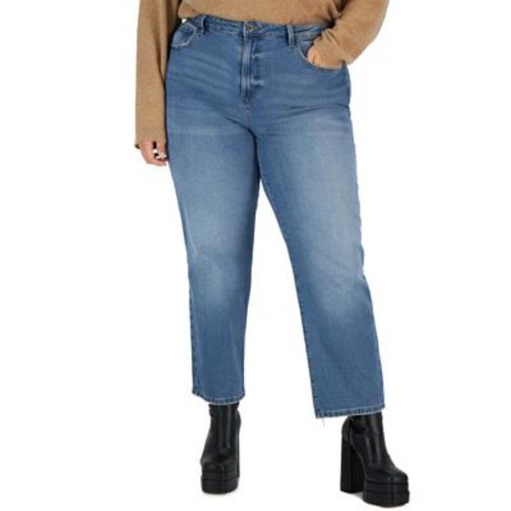 Celebrity Pink Tordino Women's Hi-Rise Relaxed Straight Leg Jeans Size 18